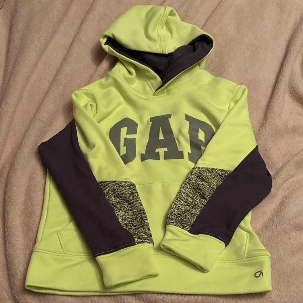 GAP Neon Green and Charcoal Hoodie